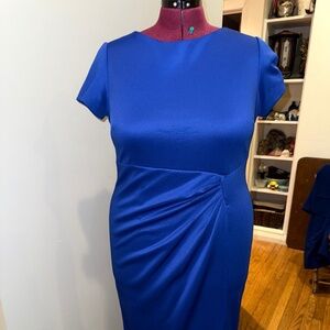 blue faux wrap dress